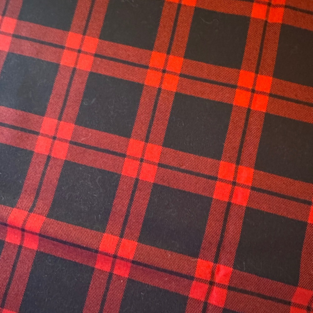 Plaid Fabric Yardage Red Black 59x62 Polyester Tartan Buffalo Check Sewing DIY